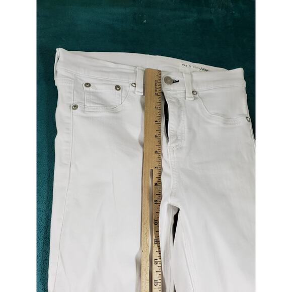Rag & Bone Jeans Size 26 White Stretch Denim Pants Mid Rise Ladies Capri - Picture 8 of 13